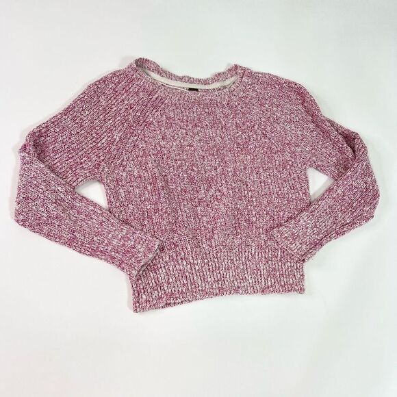 Free People Pullover Sweater Women's Medium Linen Blend Crew Neck Raglan Sleeve - Picture 1 of 10